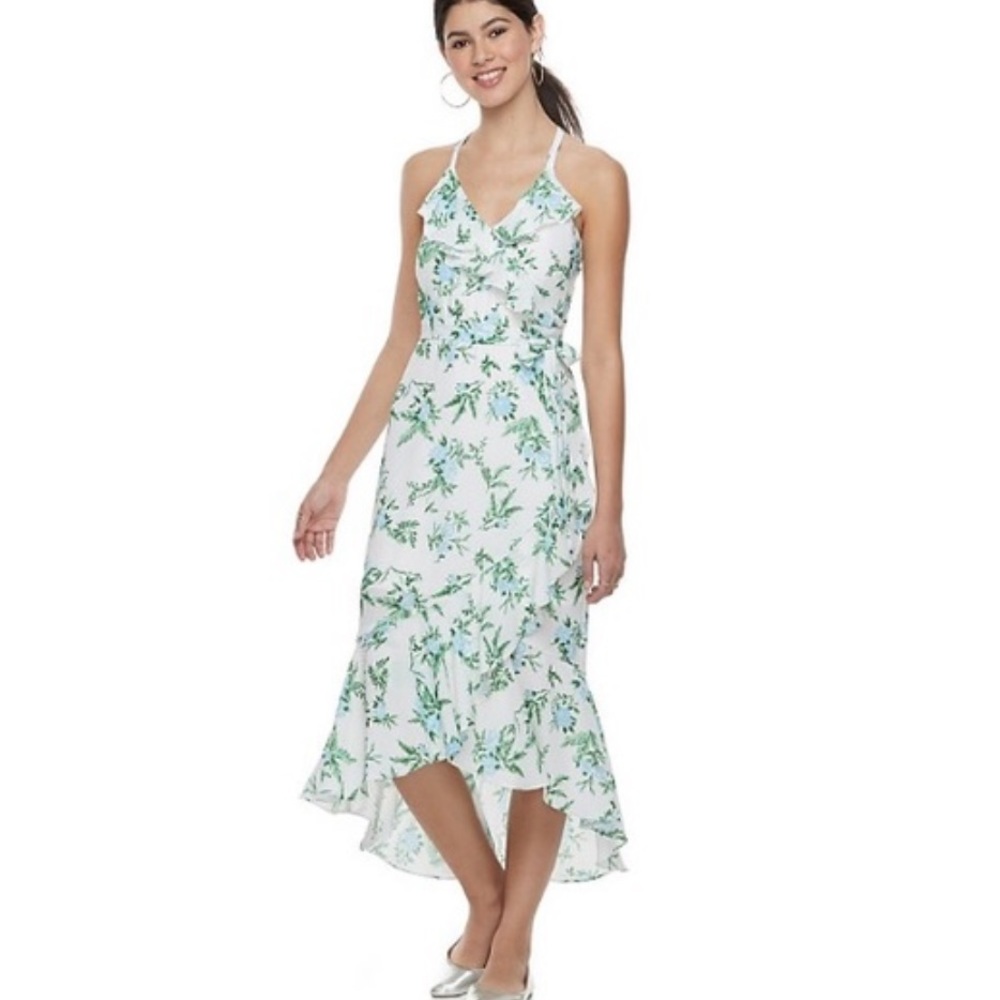 Disney Princess Juniors' Floral Ruffle Midi Dress XS